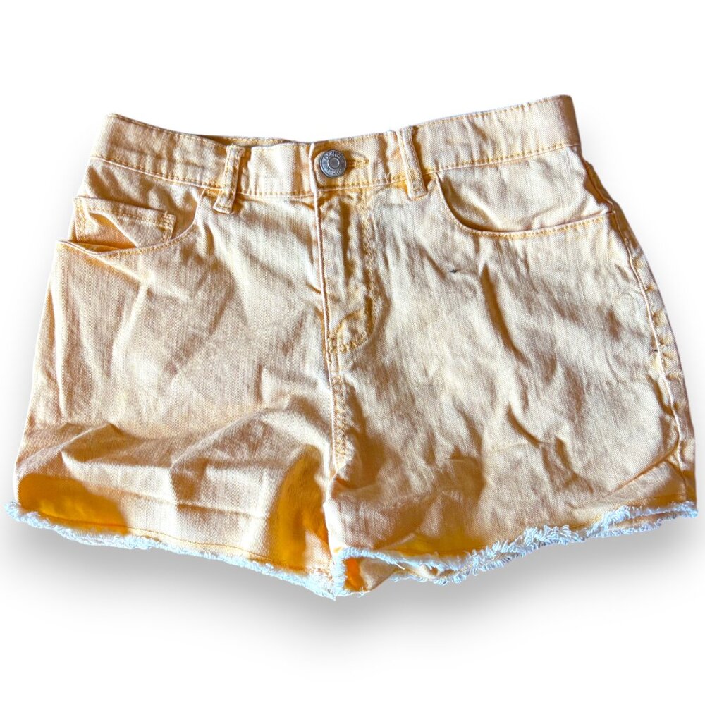 Oshkosh‎ B'Gosh girl's Cut Off Jean Shorts Size 12 Yellow Adjustable Waist